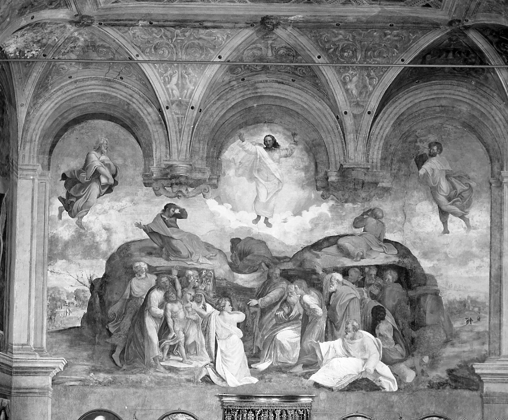 Trasfigurazione (dipinto) di Sellari Girolamo detto Girolamo da Carpi, Pupini Biagio detto Biagio dalla Lame, Borghese Giovanni (sec. XVI)
