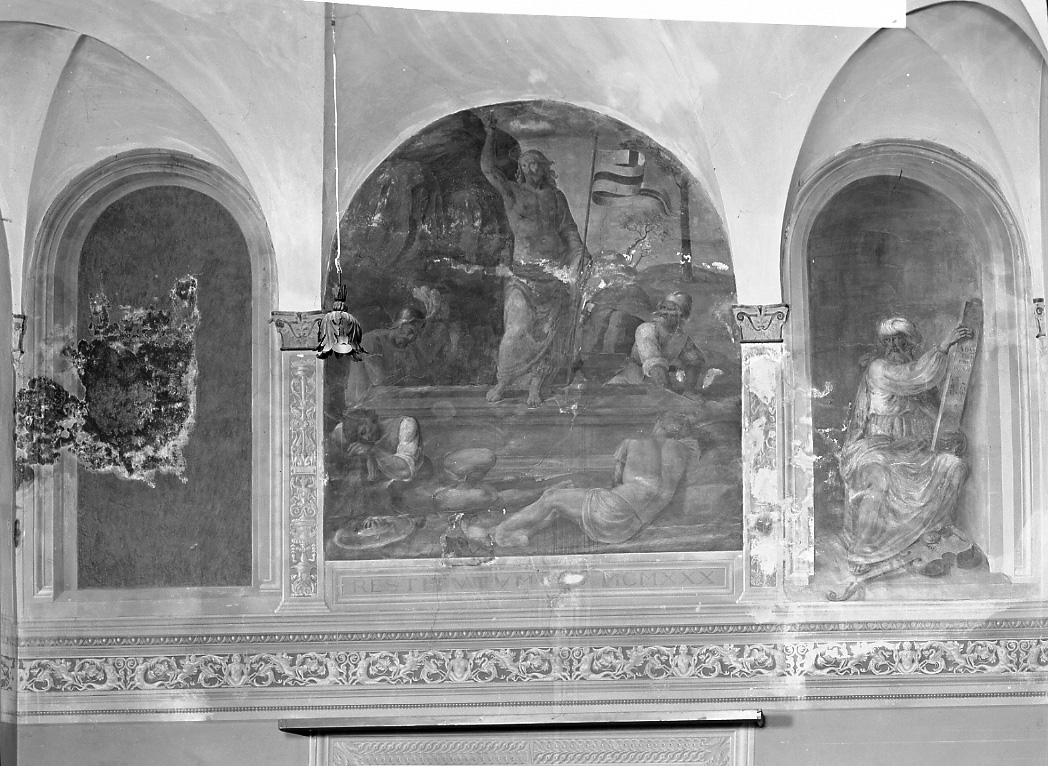 Resurrezione di Cristo; Profeta David (dipinto) di Francucci Innocenzo detto Innocenzo da Imola (sec. XVI)
