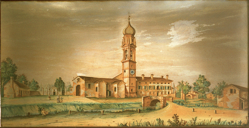 Veduta della chiesa di Cologna (dipinto, opera isolata) di Zaffi (inizio sec. XIX)