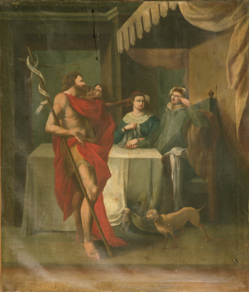 San Giovanni Battista ammonisce Erode ed Erodiade (dipinto, elemento d'insieme) - ambito ferrarese (sec. XVIII)