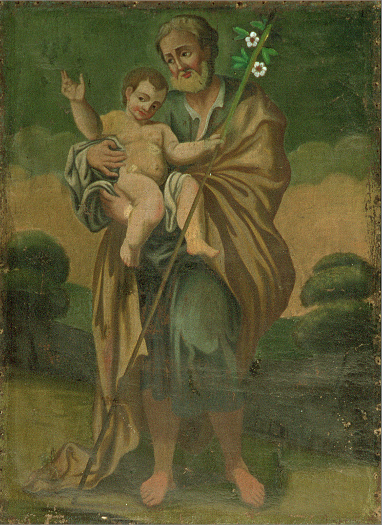 San Giuseppe e Gesù Bambino (dipinto, elemento d'insieme) - ambito ferrarese (sec. XIX)