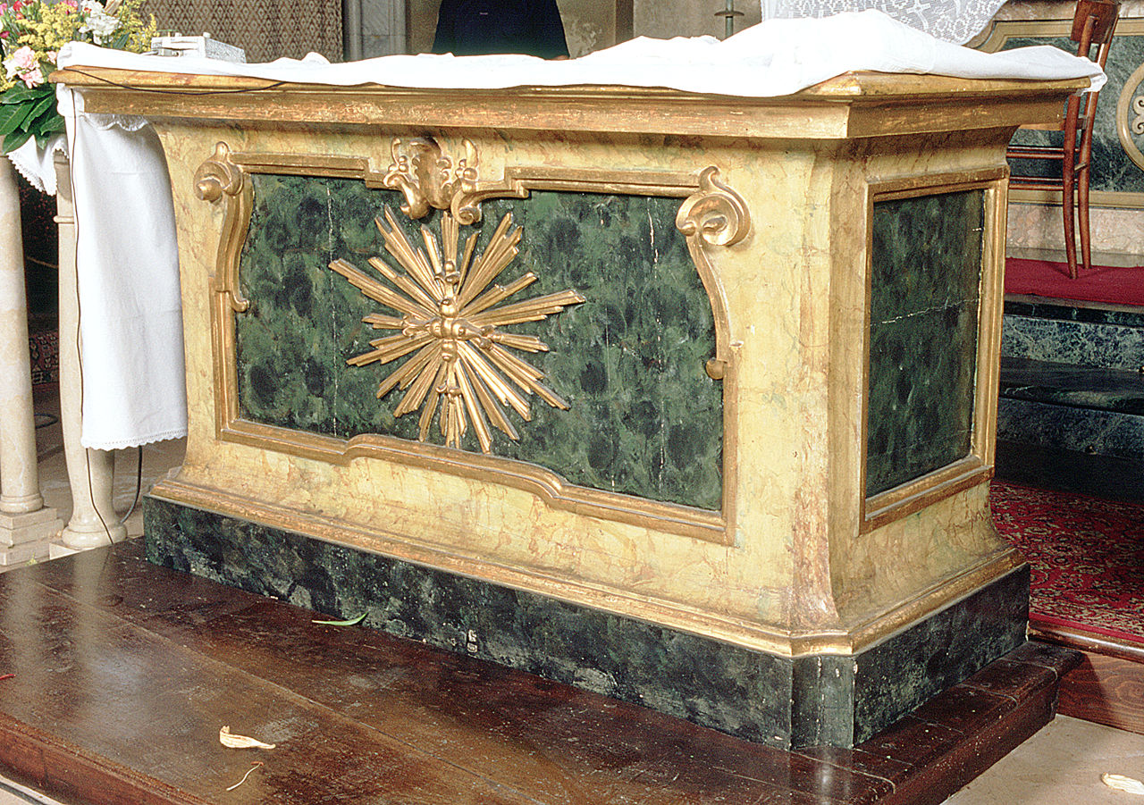 mensa d'altare, opera isolata - ambito ferrarese (prima metà sec. XIX)