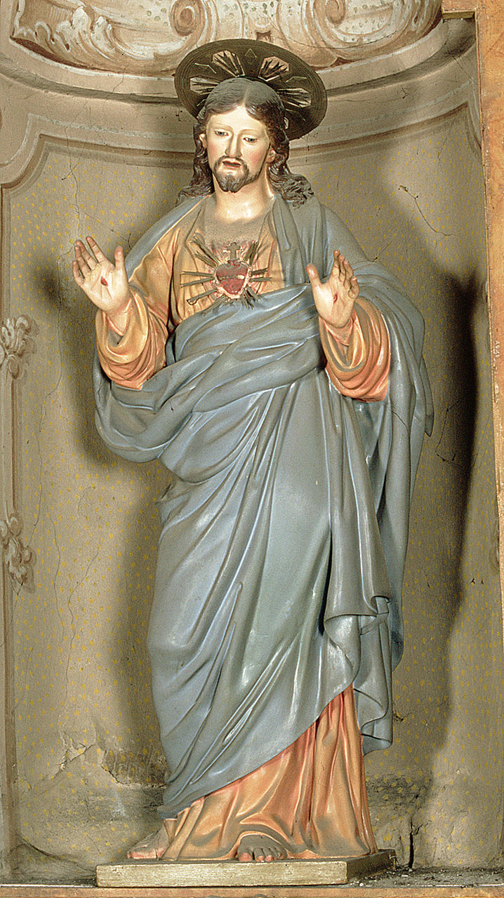 Sacro Cuore di Gesù (statua, opera isolata) - ambito ferrarese (seconda metà sec. XIX)