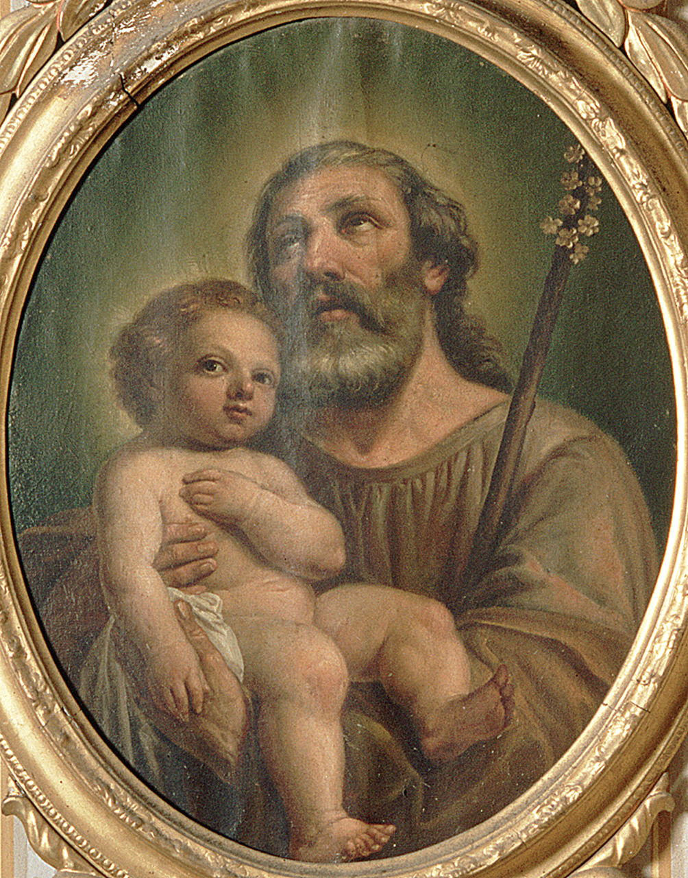 San Giuseppe e Gesù Bambino (dipinto, elemento d'insieme) di Domenichini Girolamo (metà sec. XIX)