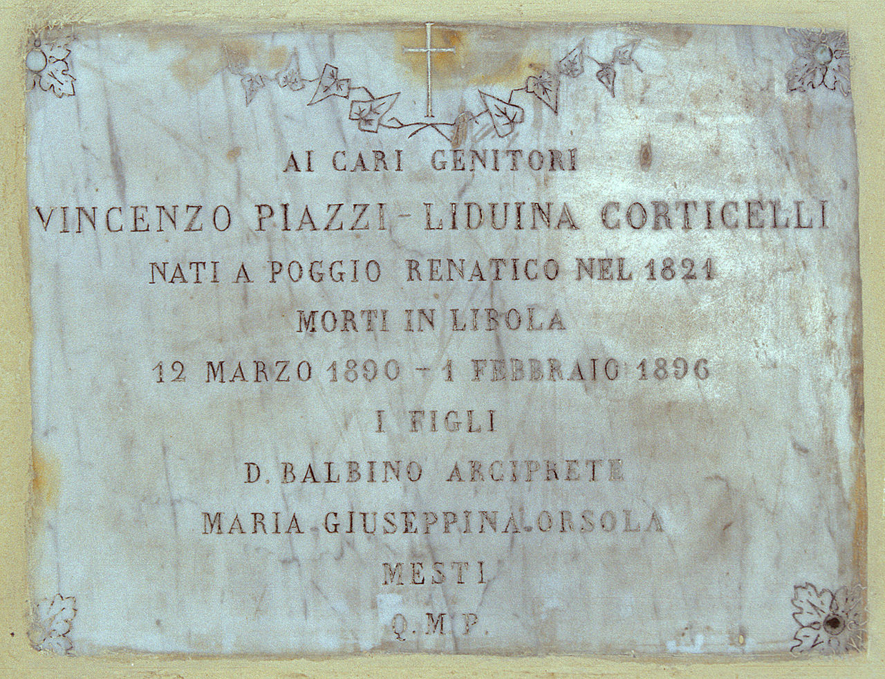 lapide, opera isolata - ambito ferrarese (sec. XIX)