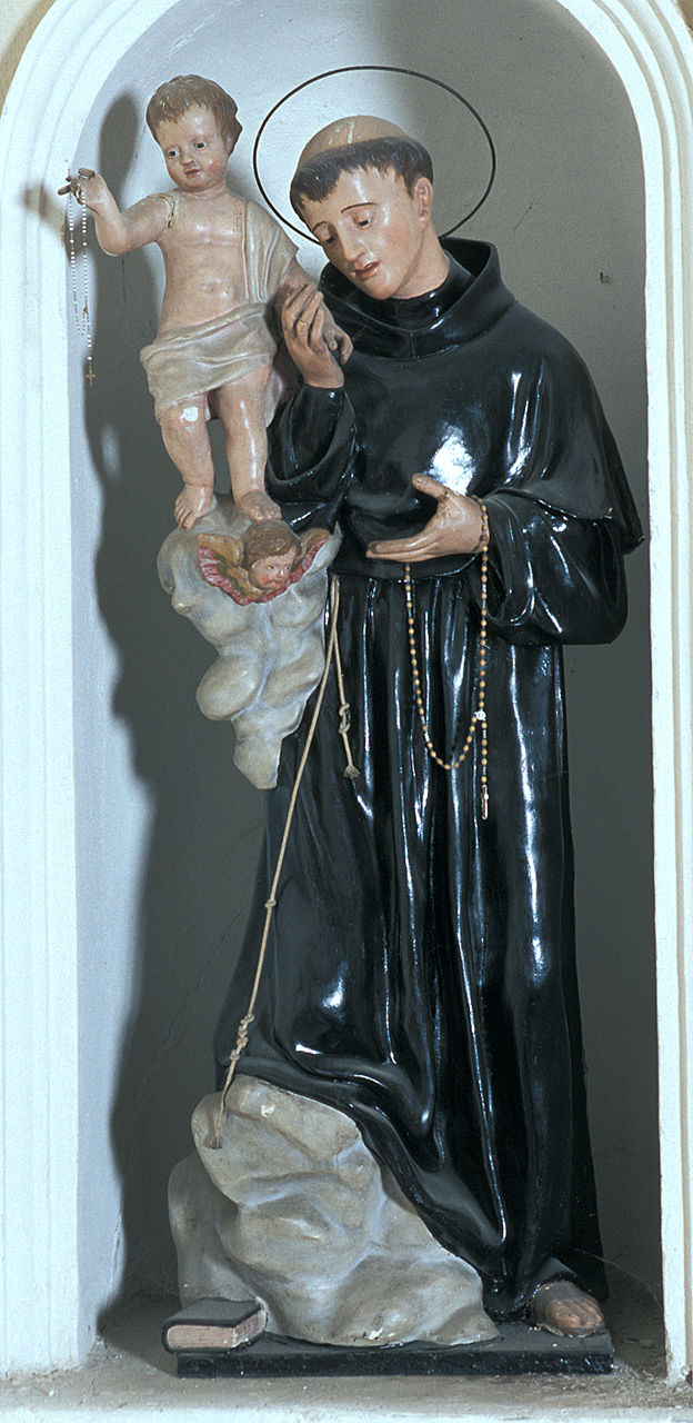Sant'Antonio da Padova con Gesù Bambino (statua, opera isolata) di Buzzoni Giorgio (sec. XIX)