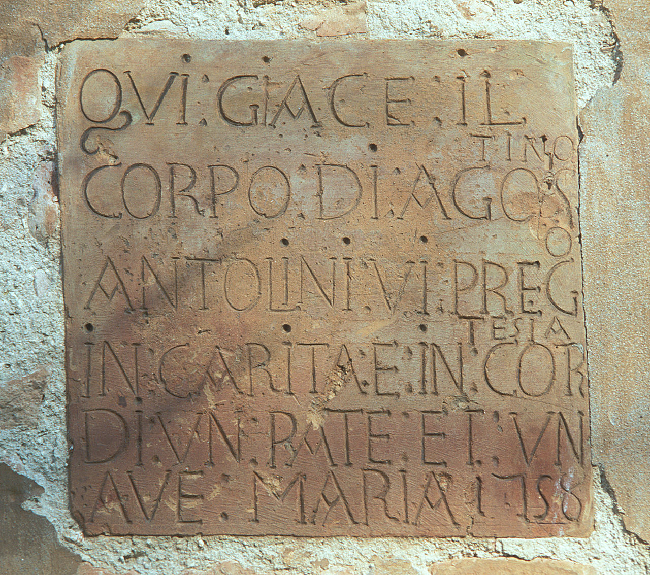 lapide tombale, opera isolata - ambito ferrarese (sec. XVIII)