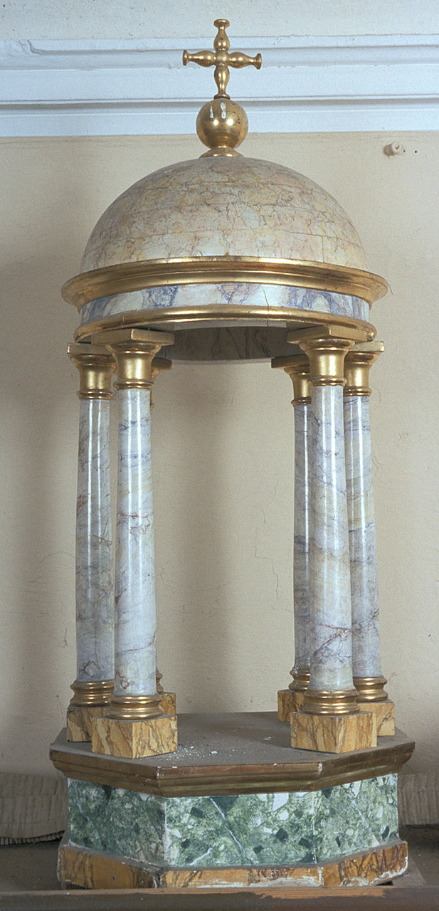 tronetto per esposizione eucaristica, opera isolata - ambito ferrarese (secc. XIX/ XX)