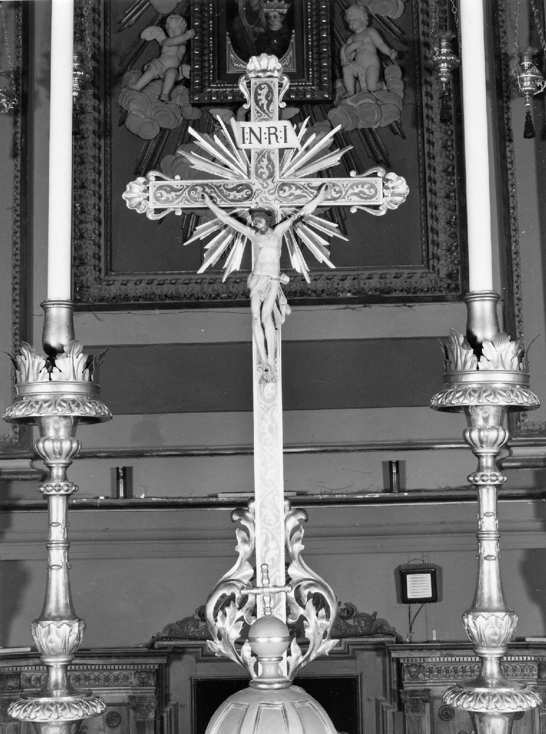 croce d'altare, elemento d'insieme - manifattura emiliana (metà sec. XIX)