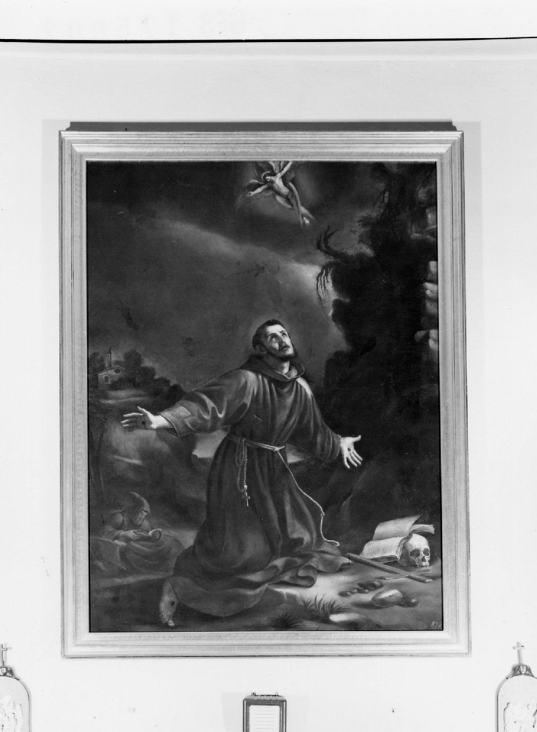 San Francesco d'Assisi riceve le stimmate (dipinto) di Candi Girolamo Alessandro (attribuito) (metà sec. XIX)