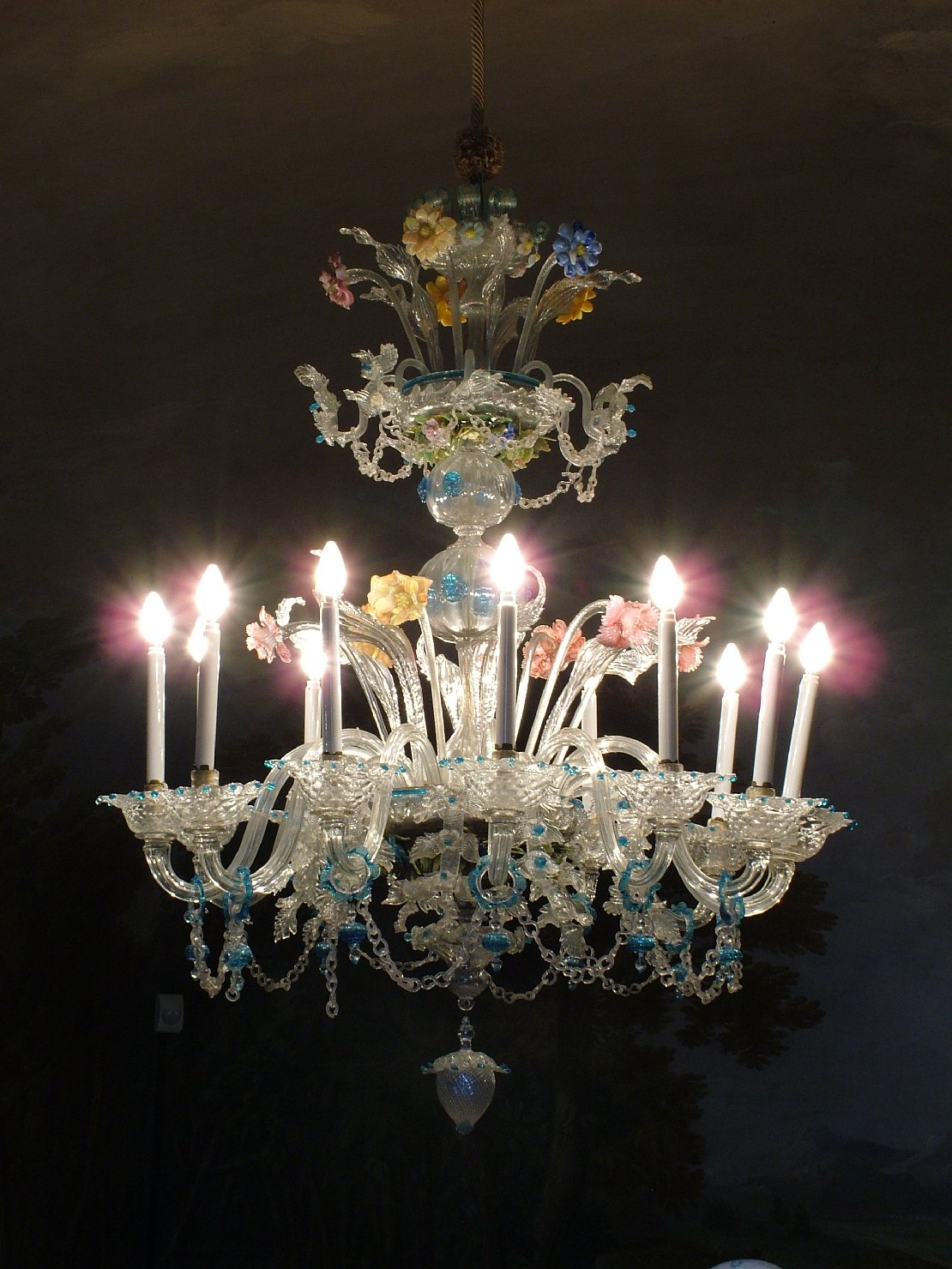 lampadario - a bracci - bottega muranese (sec. XVIII)