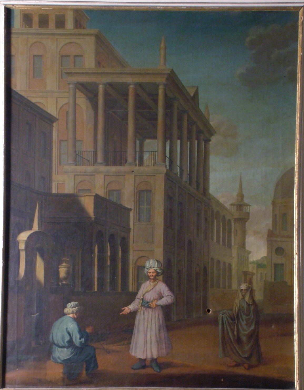 veduta fantastica (dipinto, ciclo) di Burrini Barbara (attribuito) (inizio sec. XVIII)