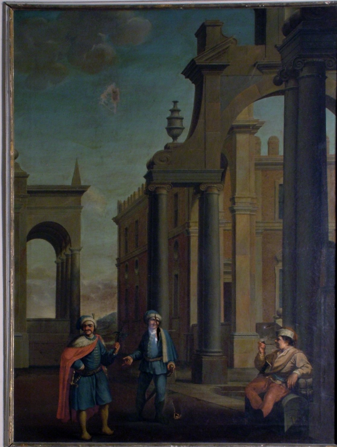 veduta fantastica (dipinto, ciclo) di Burrini Barbara (attribuito) (inizio sec. XVIII)