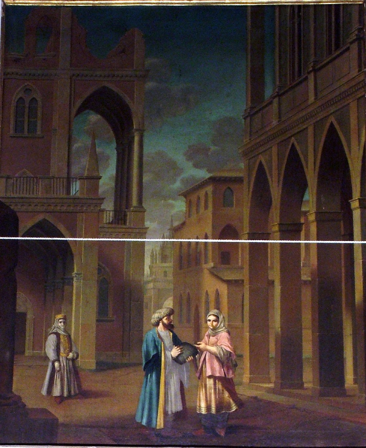 veduta fantastica (dipinto, ciclo) di Burrini Barbara (attribuito) (inizio sec. XVIII)