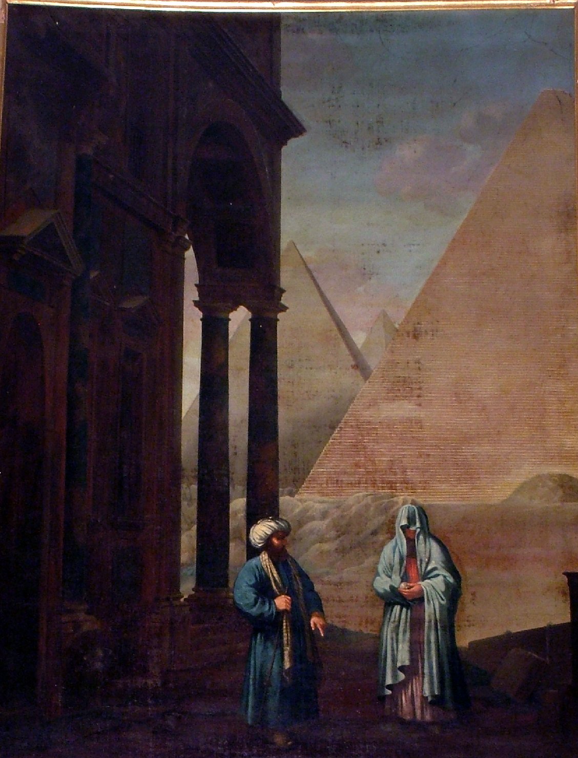 veduta fantastica (dipinto, ciclo) di Burrini Barbara (attribuito) (inizio sec. XVIII)