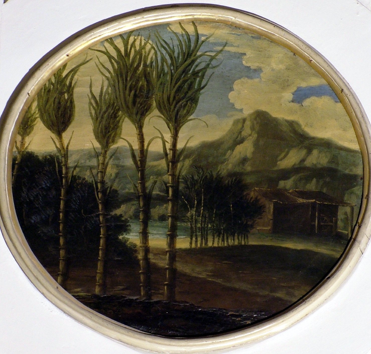 paesaggio con alberi (dipinto, elemento d'insieme) di Burrini Barbara (attribuito) (prima metà sec. XVIII)