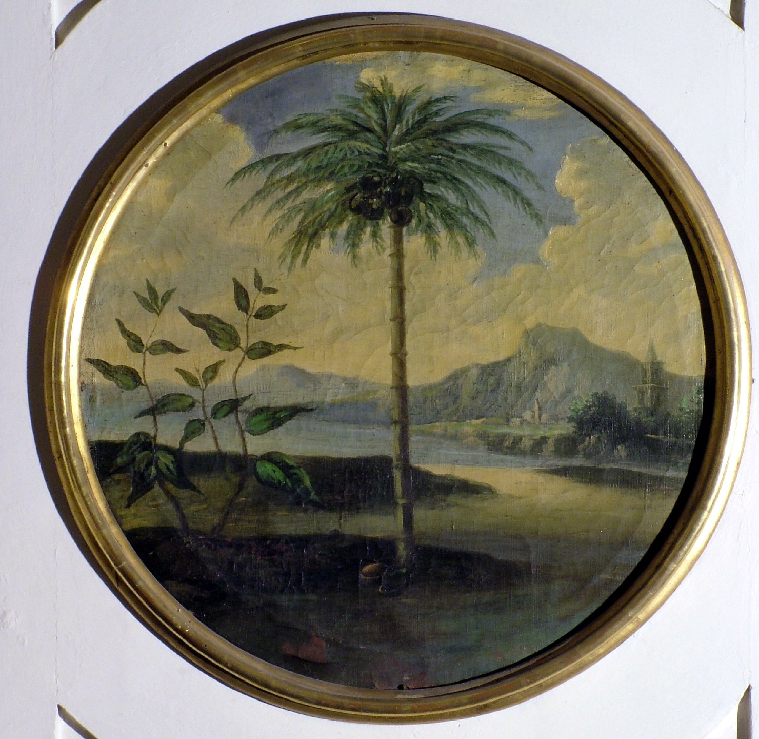 paesaggio con alberi (dipinto, elemento d'insieme) di Burrini Barbara (attribuito) (prima metà sec. XVIII)