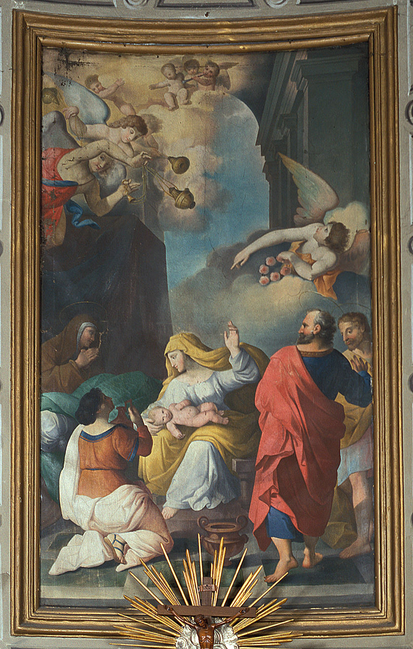 nascita di Maria Vergine (dipinto) - ambito ferrarese (sec. XIX)