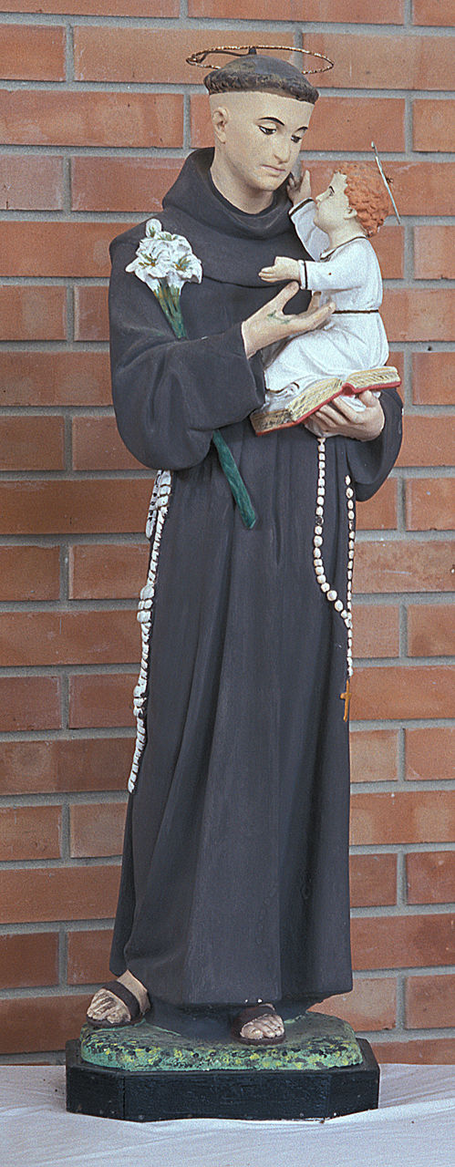 Sant'Antonio da Padova con il bambino (statua, opera isolata) - bottega italiana (sec. XX)