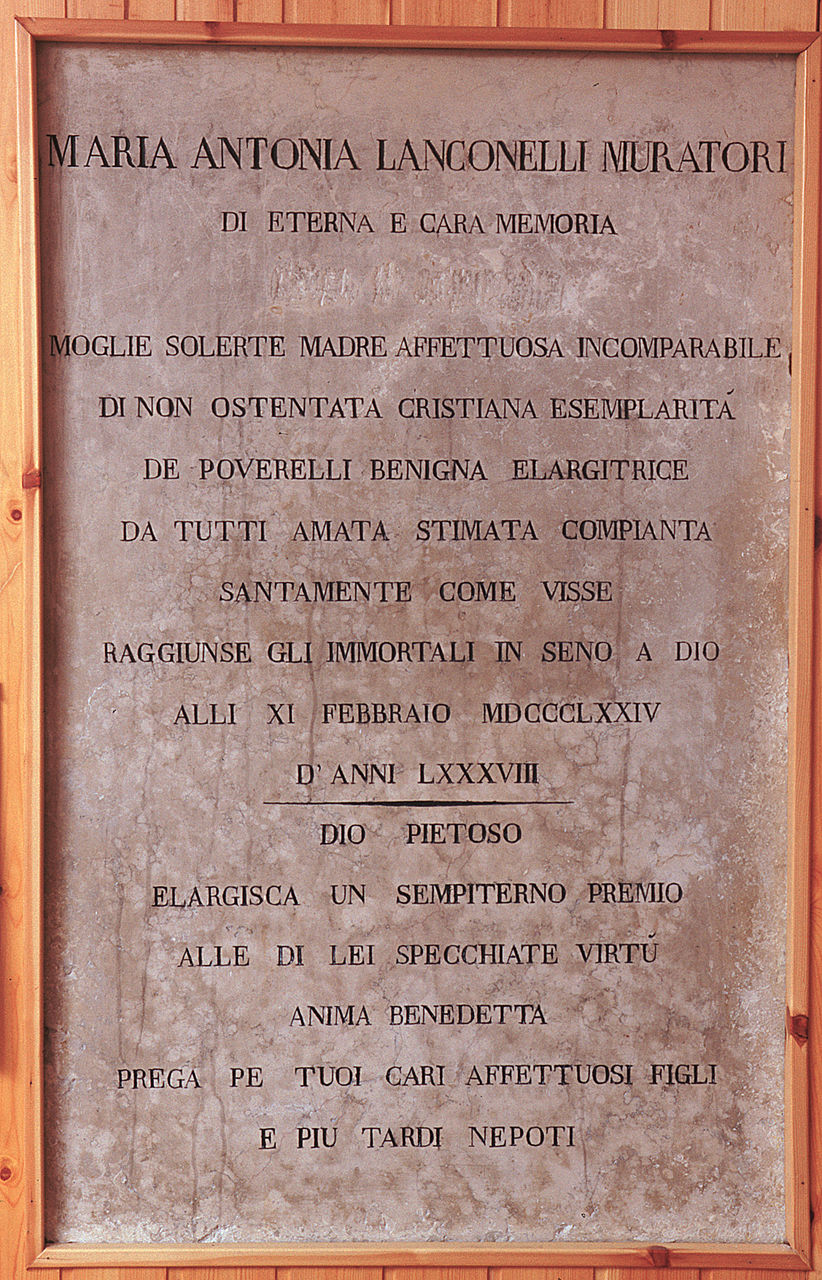 lapide tombale - bottega ferrarese (sec. XIX)