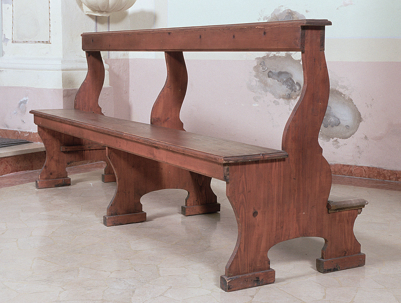 banco da chiesa, serie - bottega ferrarese (sec. XIX)