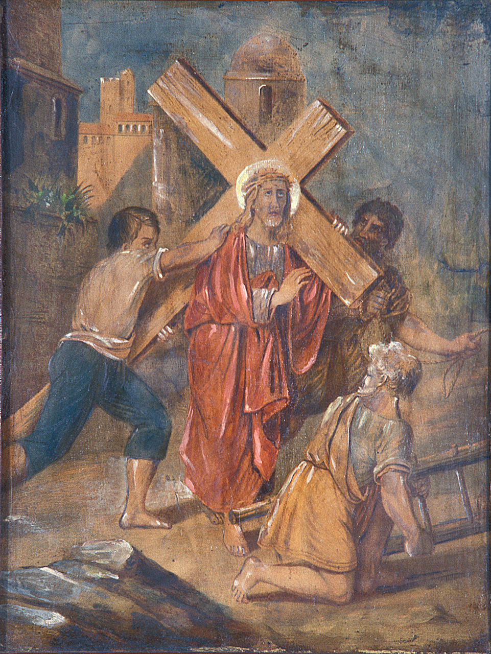 Gesù Cristo caricato della croce, stazioni della via crucis (incisione, ciclo) - ambito italiano (secondo quarto sec. XX)
