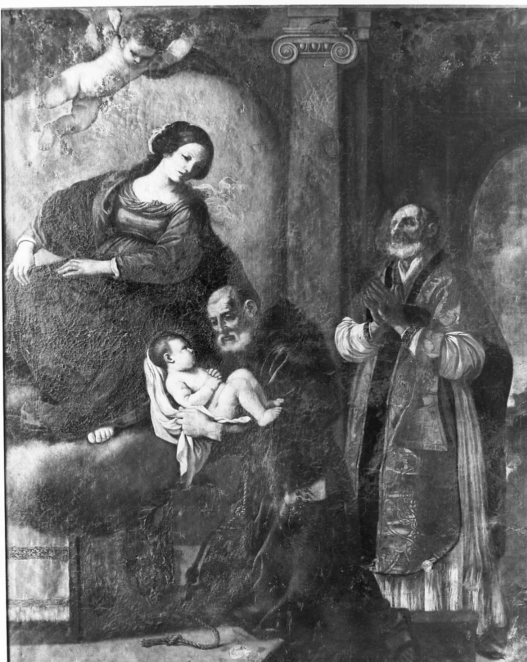 Madonna con Bambino, San Felice da Cantelice e San Filippo Neri (dipinto) di Gennari Cesare (attribuito) (sec. XVII)