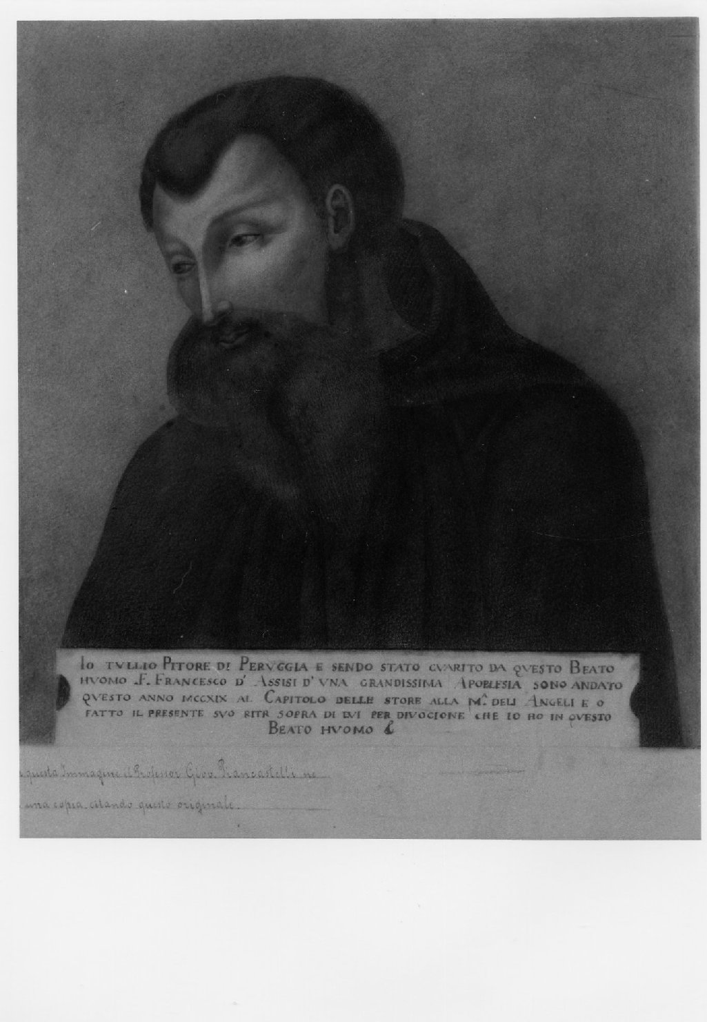 San Francesco (disegno) di Piancastelli Giovanni (sec. XX)