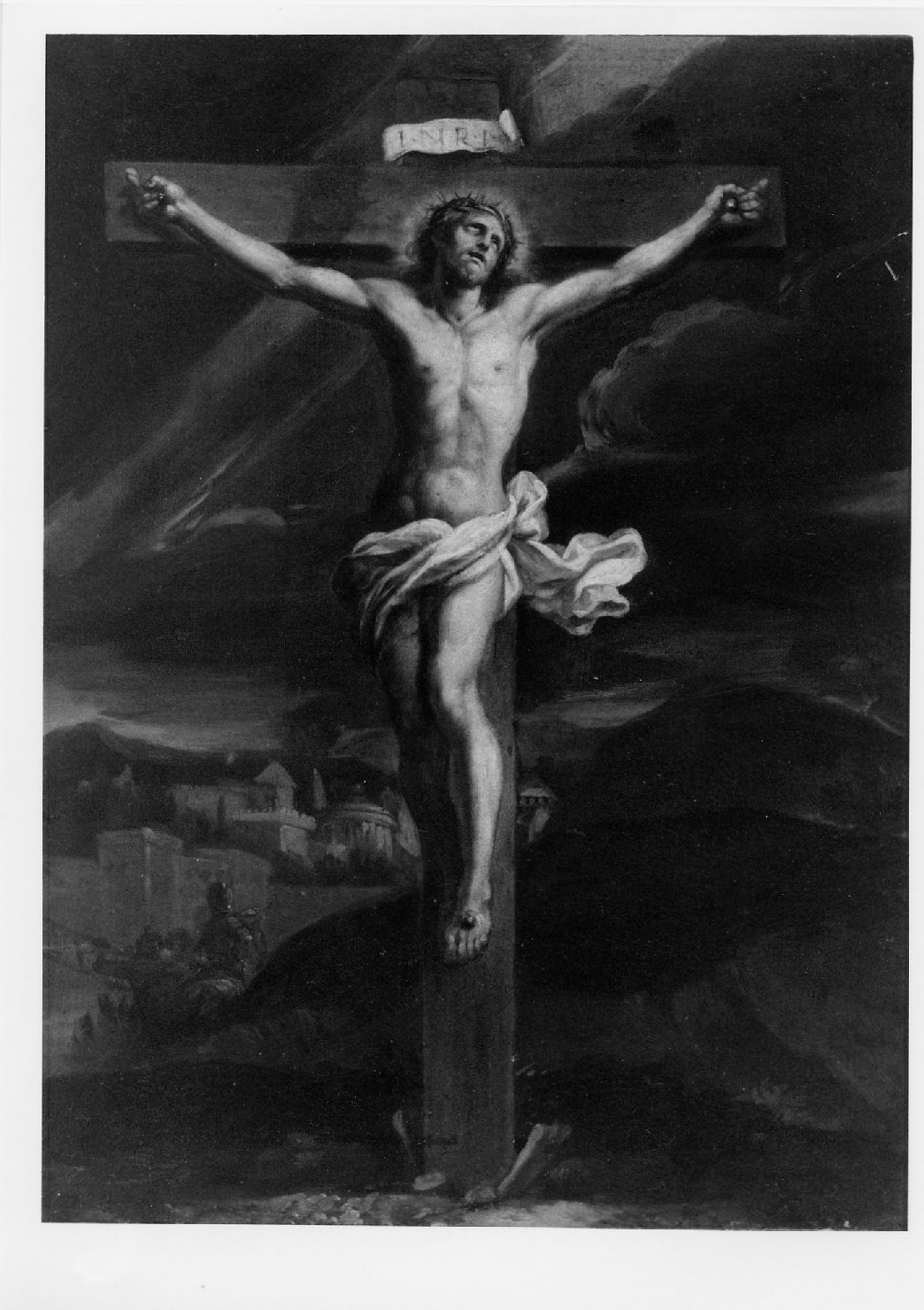 Cristo crocifisso (dipinto) di Mancini Francesco (attribuito) (sec. XVIII)