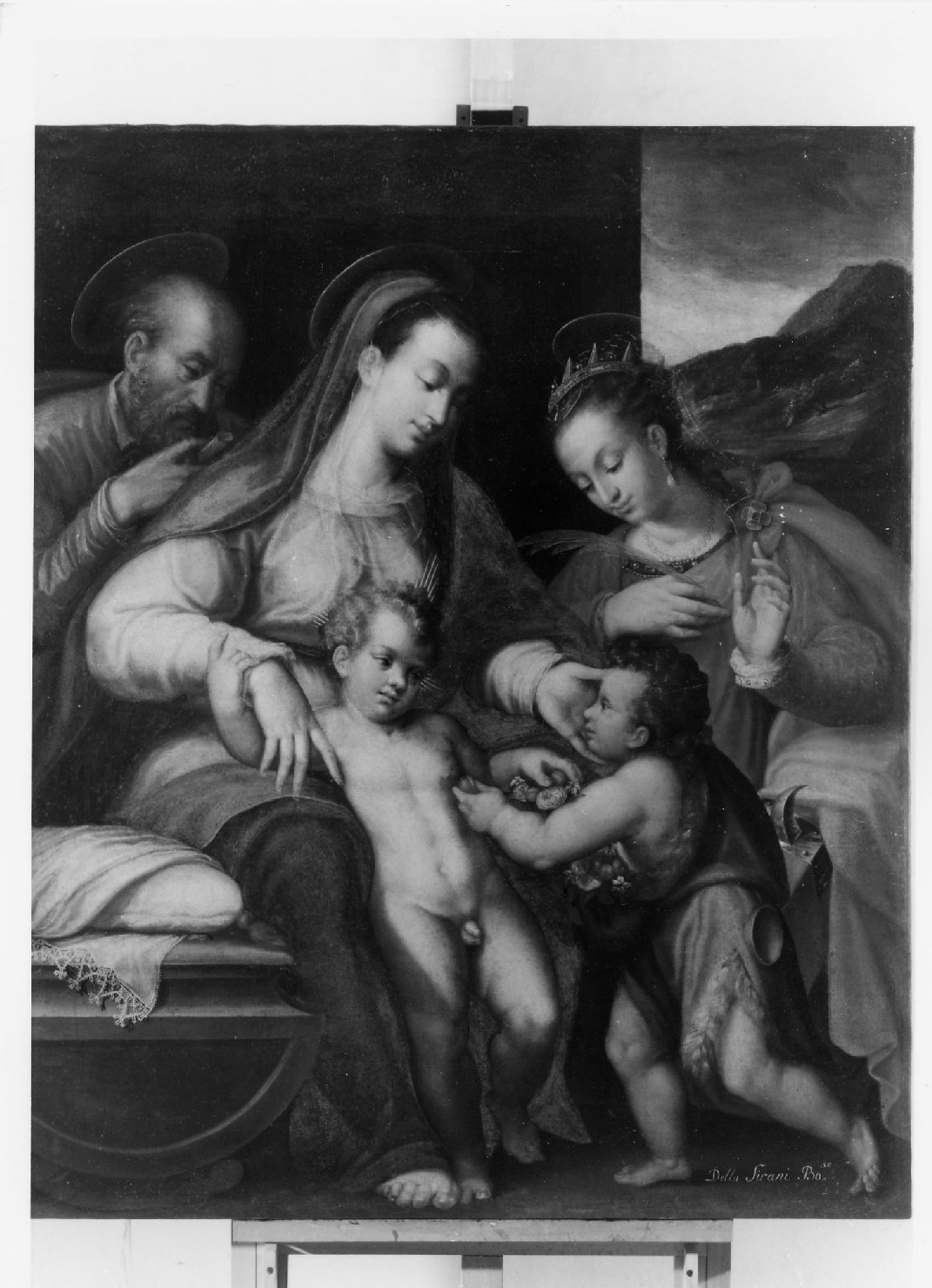 Sacra Famiglia con San Giovannino e Santa Caterina (dipinto) di Fontana Lavinia (seconda metà sec. XVI)