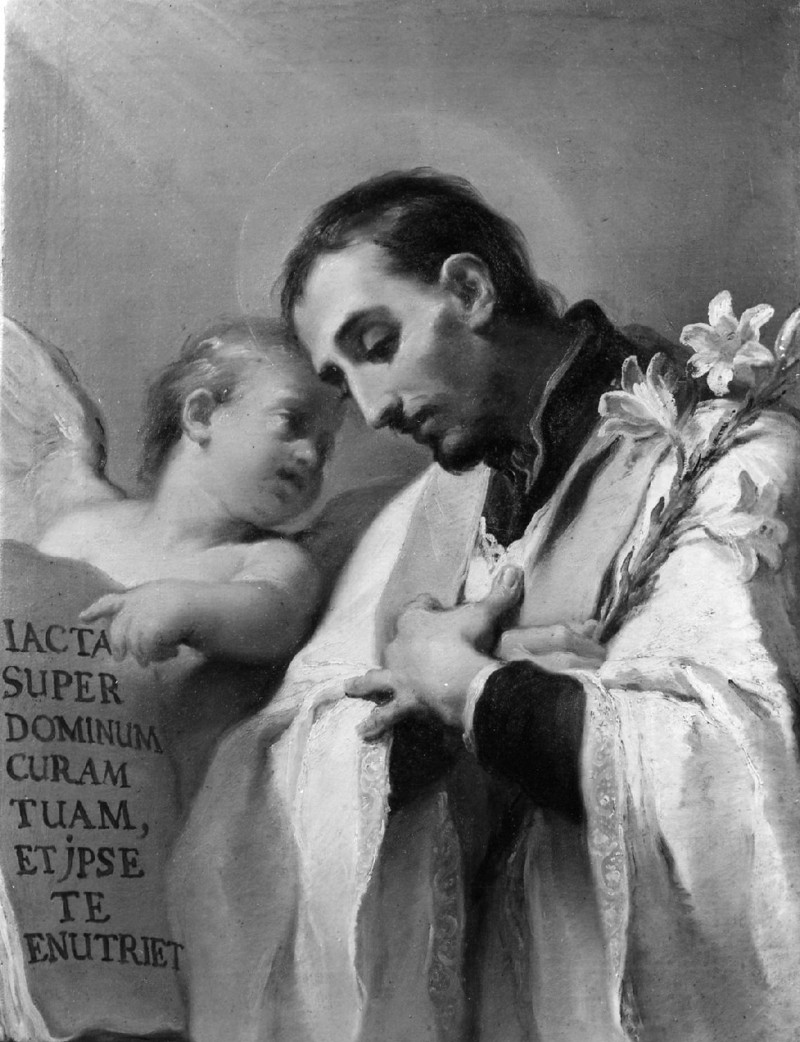 San Gaetano da Thiene in meditazione e un angelo (dipinto) di Gandolfi Ubaldo (sec. XVIII)
