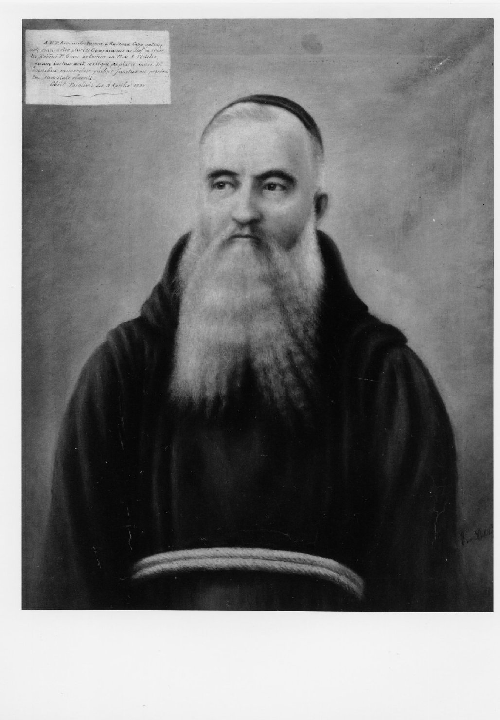 ritratto di Padre Leonardo Taroni (dipinto) - ambito emiliano-romagnolo (seconda metà sec. XIX)