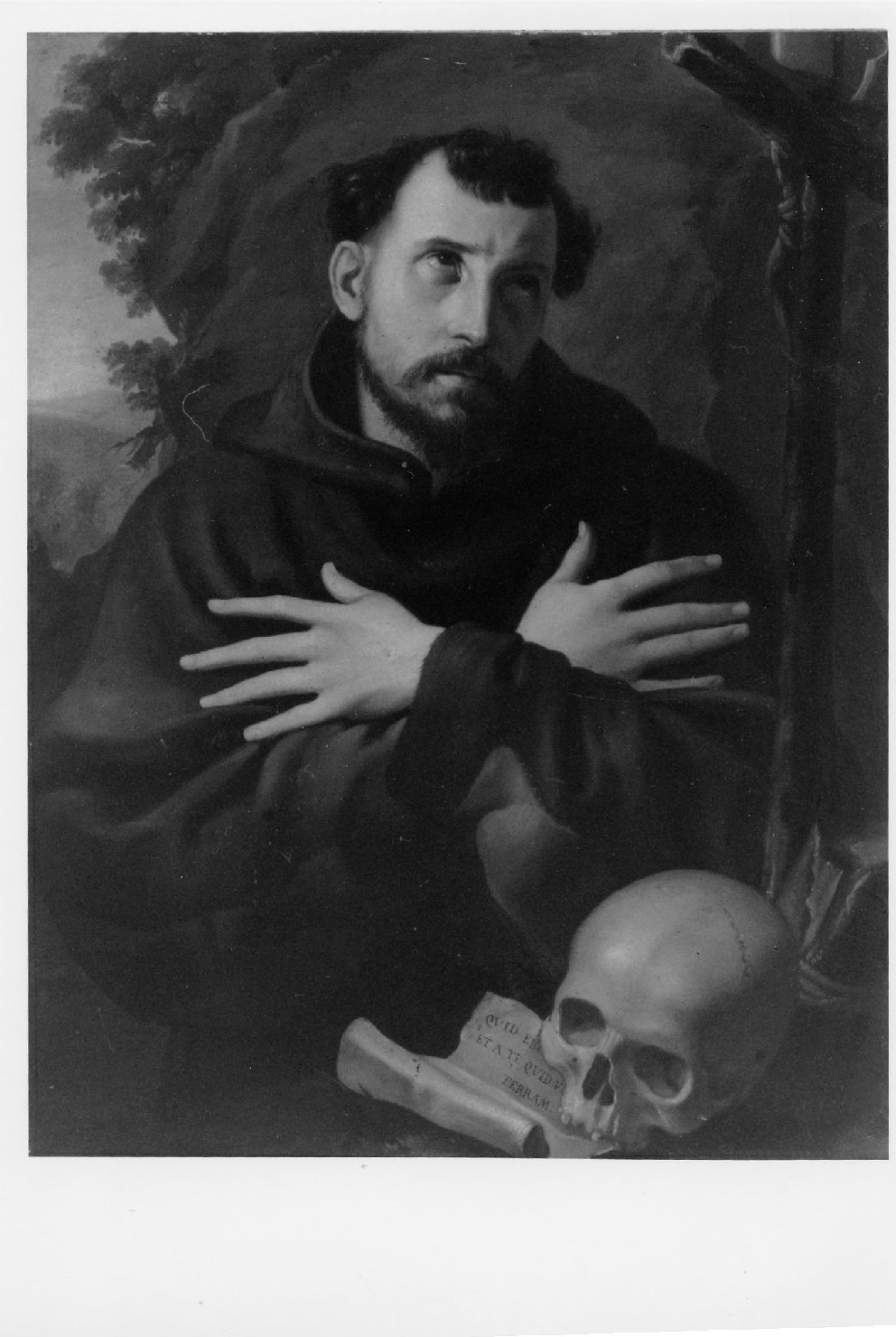 San Francesco in meditazione (dipinto) di Zanotti Federico (sec. XIX)