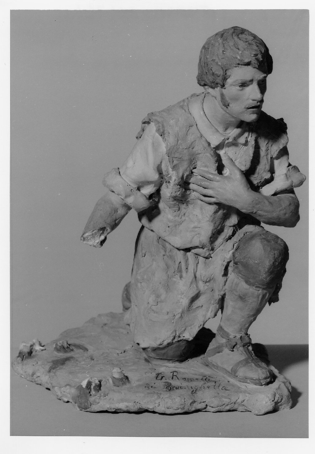 Pastore (statuetta di presepio, elemento d'insieme) di Rosetti Giuseppe detto Mutino da Brisighella (seconda metà sec. XIX)