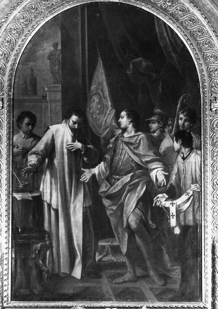 Beato Arcangelo Canetoli rifiuta l'arcivescovado di Firenze offertogli da Giuliano dei Medici (dipinto) di Graziani Ercole il Giovane (metà sec. XVIII)