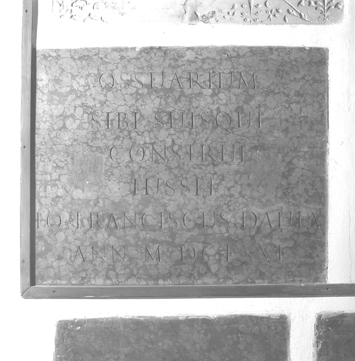 lapide - produzione bolognese (terzo quarto sec. XVII)