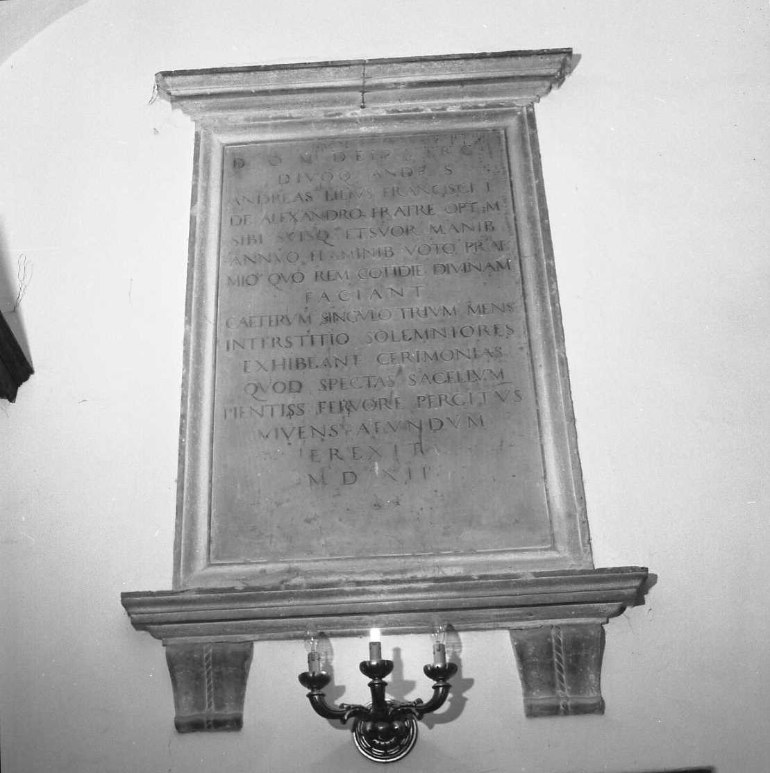 lapide - produzione bolognese (primo quarto sec. XVII)