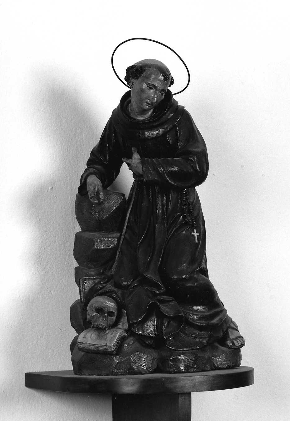 santo francescano (statuetta) - ambito emiliano (secc. XVIII/ XIX)