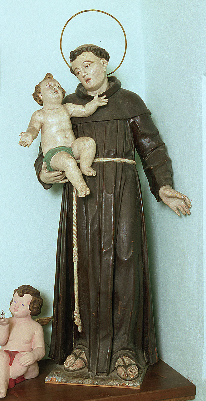 Sant'Antonio da Padova con il bambino (statua) - bottega emiliano-romagnola (sec. XVIII)