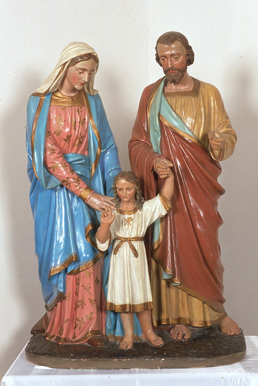 Sacra famiglia (gruppo scultoreo, opera isolata) - ambito ferrarese (metà sec. XX)