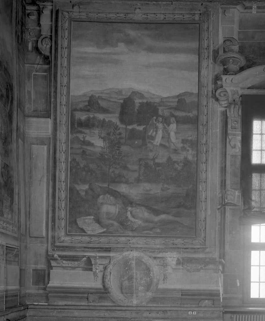 l'albero della Croce esce dalla bocca di Adamo morente (dipinto) di Surchi Giovanni Francesco detto Dielai (sec. XVI)