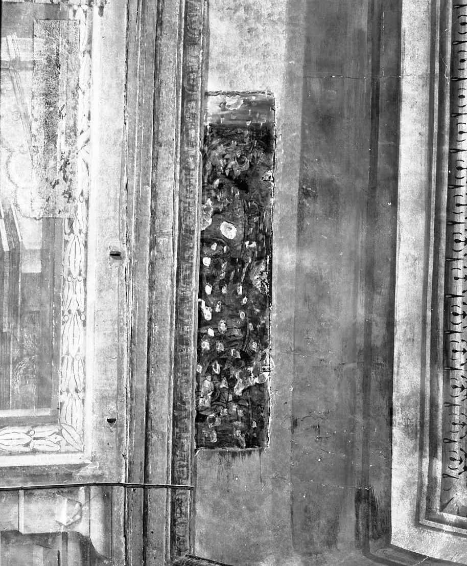 motivo decorativo vegetale (?) (dipinto, frammento) - ambito ferrarese (sec. XV)