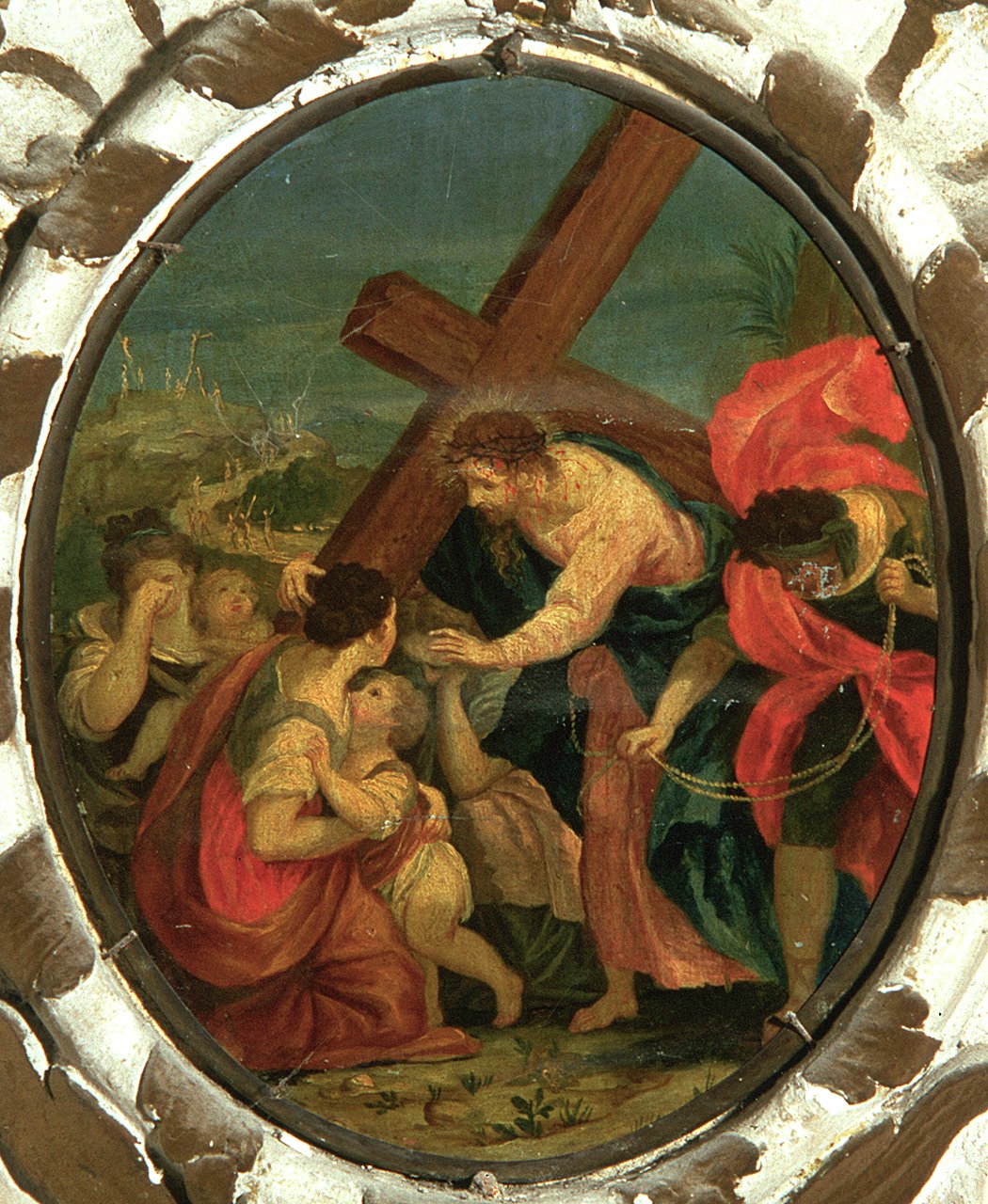 Gesù Cristo consola le donne di Gerusalemme (Via Crucis VIII) (dipinto, elemento d'insieme) - ambito ferrarese (ultimo quarto sec. XVIII)