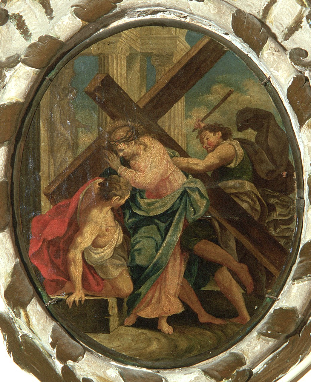 Gesù Cristo caricato della croce (Via Crucis II) (dipinto, elemento d'insieme) - ambito ferrarese (ultimo quarto sec. XVIII)
