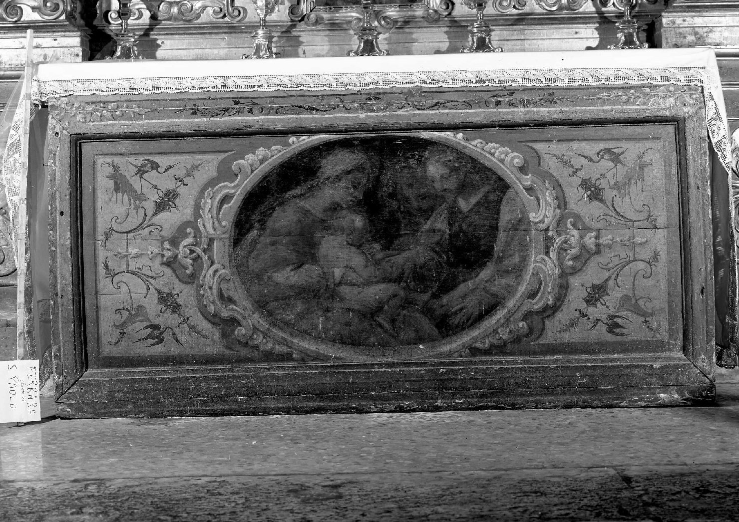 matrimonio mistico di Santa Caterina da Siena (paliotto) di Filippi Sebastiano detto Bastianino (sec. XVI)