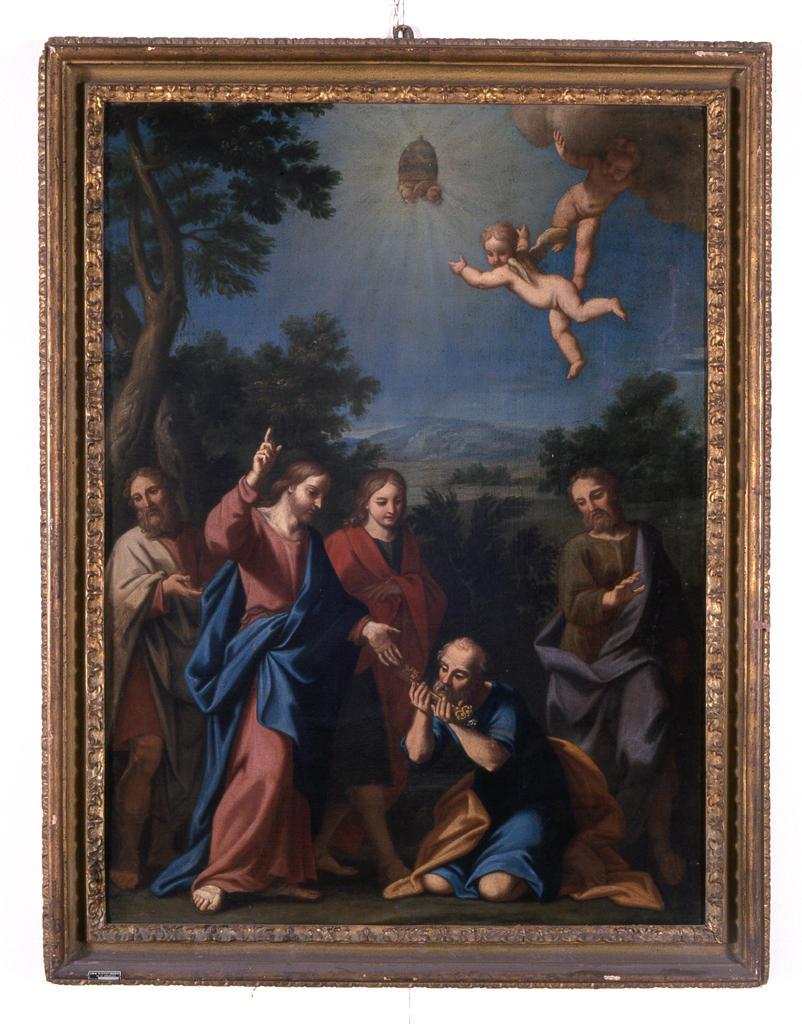 Consegna delle chiavi a San Pietro (dipinto) di Franceschini Marcantonio (maniera) (inizio sec. XVIII)