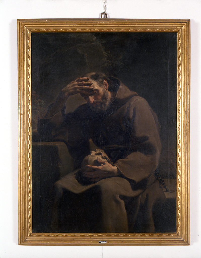 San Francesco medita sul teschio (dipinto) di Gandolfi Ubaldo (sec. XVIII)