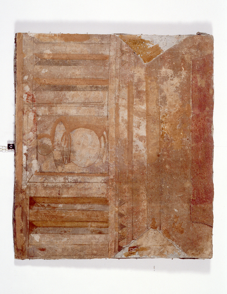 motivo decorativo architettonico con vaso (dipinto) - ambito bolognese (sec. XVI)