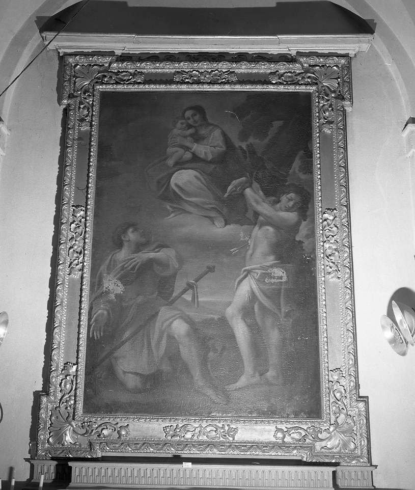 Madonna con Bambino e i SS. Rocco e Sebastiano (pala d'altare) - ambito bolognese (sec. XVII)