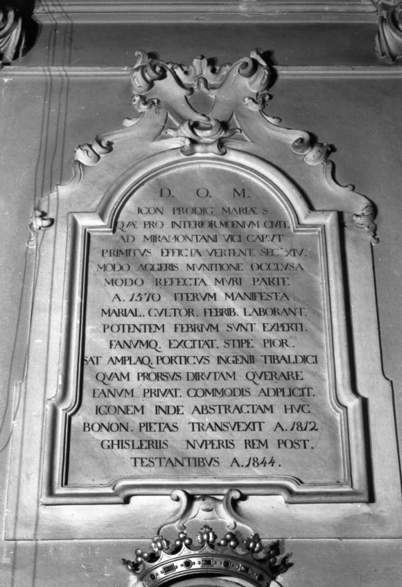lapide documentaria - ambito bolognese (sec. XVIII, sec. XIX)